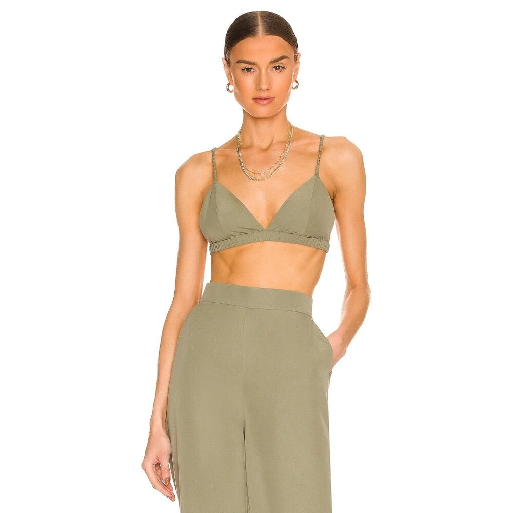 Favorite Daughter The Rebound Bra Top in Olive Medium New Cropped Bralette Tank